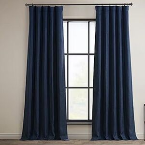 Faux Linen Light-Filtering Rod Pocket Back Tab Curtain Panels